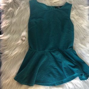 Green peplum top